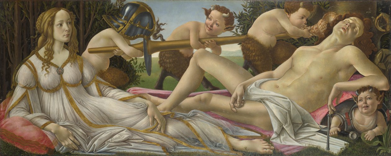 Venüs ve Mars, c.1485 (panelde sıcaklık ve yağ) by Sandro Botticelli
