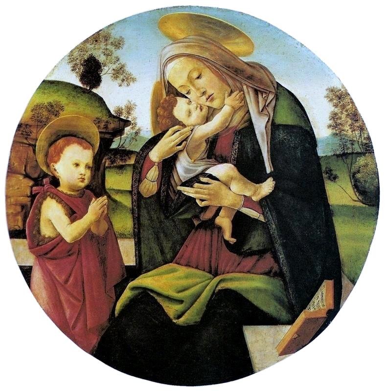 Çocuklu Bakire ve Vaftizci Yahya Aziz John by Sandro Botticelli