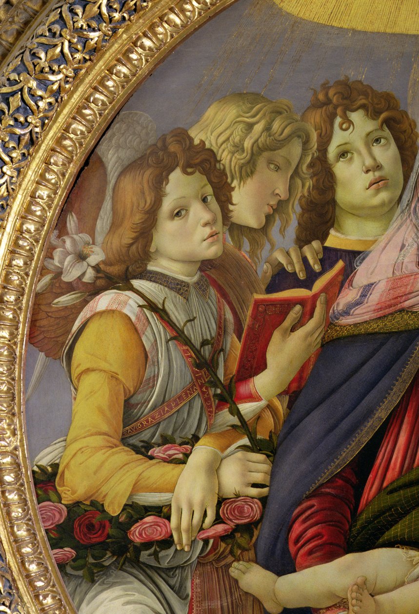 Altı Melekli Bakire ve Çocuk, Narın Madonnası (panelde tempera) (202229 detayı) by Sandro Botticelli