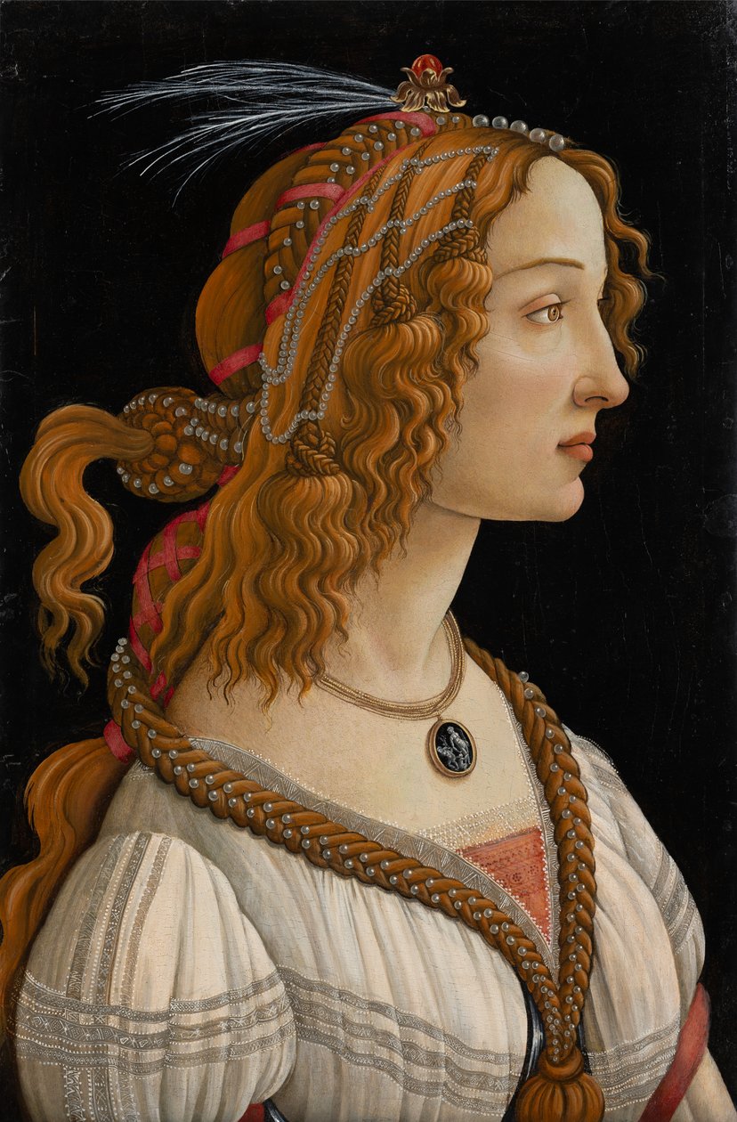 Bir Kadının İdealleştirilmiş Portresi (Simonetta Vespucci#39;nin Peri Olarak Portresi), c.1480-85 (panel üzerinde tempera ve yağlıboya) by Sandro (1444/5 1510) Botticelli