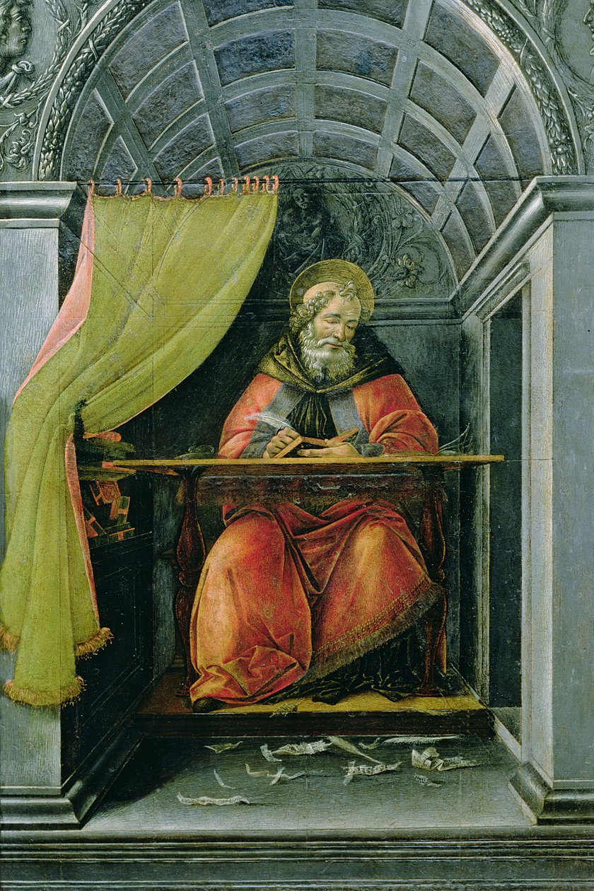 Aziz Augustine hücresinde by Sandro Botticelli