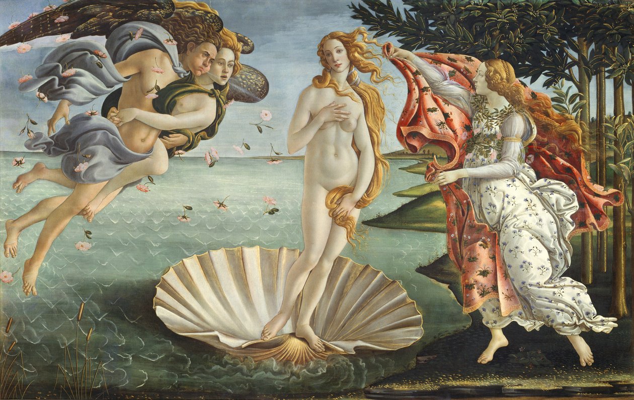 Venüs#39;ün Doğuşu, 1485 dolayları (tuval üzerine tempera) by Sandro (1444/5 1510) Botticelli