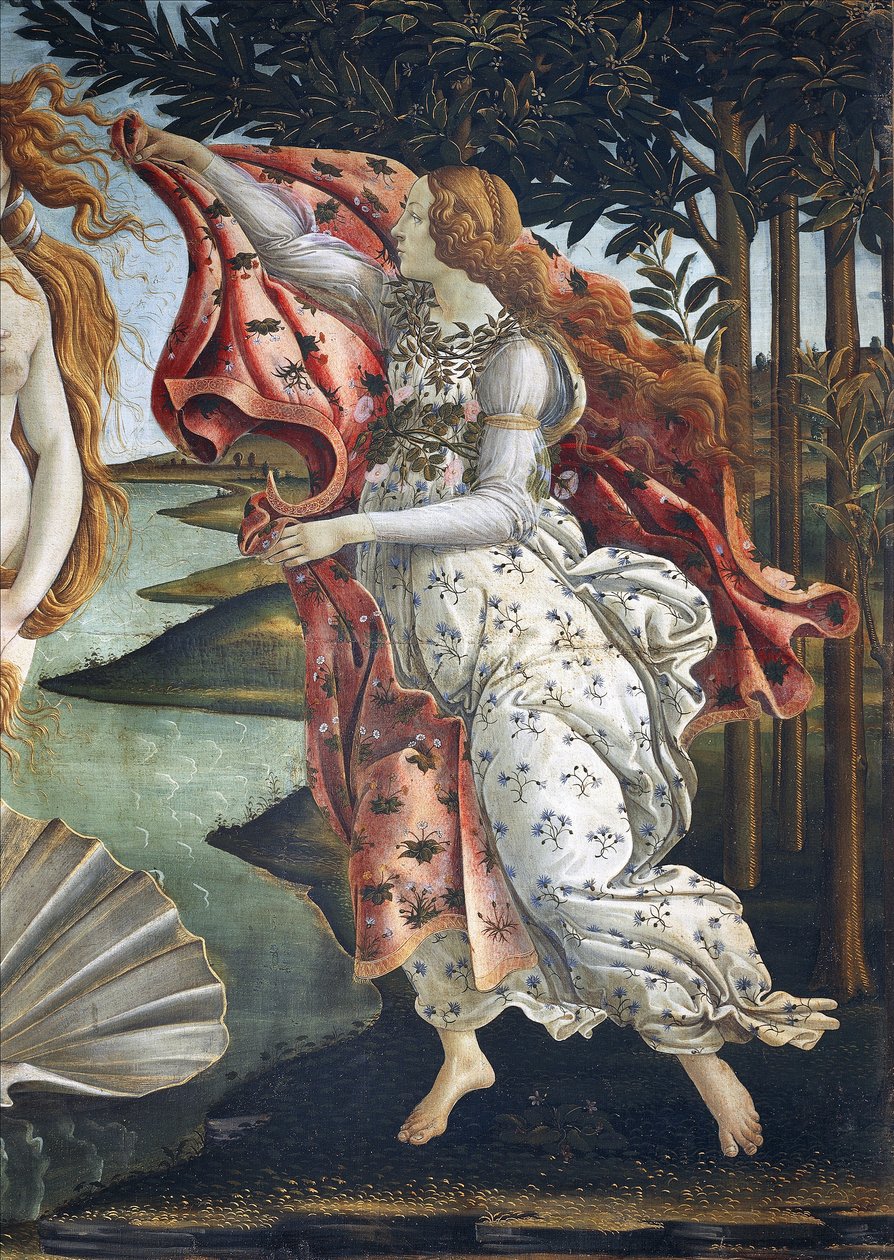 Venüs'ün doğuşu (detay) - Tuval üzerine tempera by Sandro Botticelli