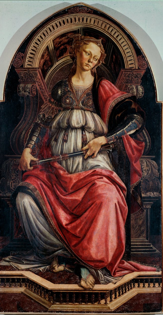 Zorla Alegori. Alessandro di Mariano dei Filipepi dit Sandro Botticelli (1445-1510) tarafından ahşap üzerine boyama 1470 yakl. Güneş 167x87 cm Uffizi Galerisi (Ofisler) Floransa by Sandro Botticelli