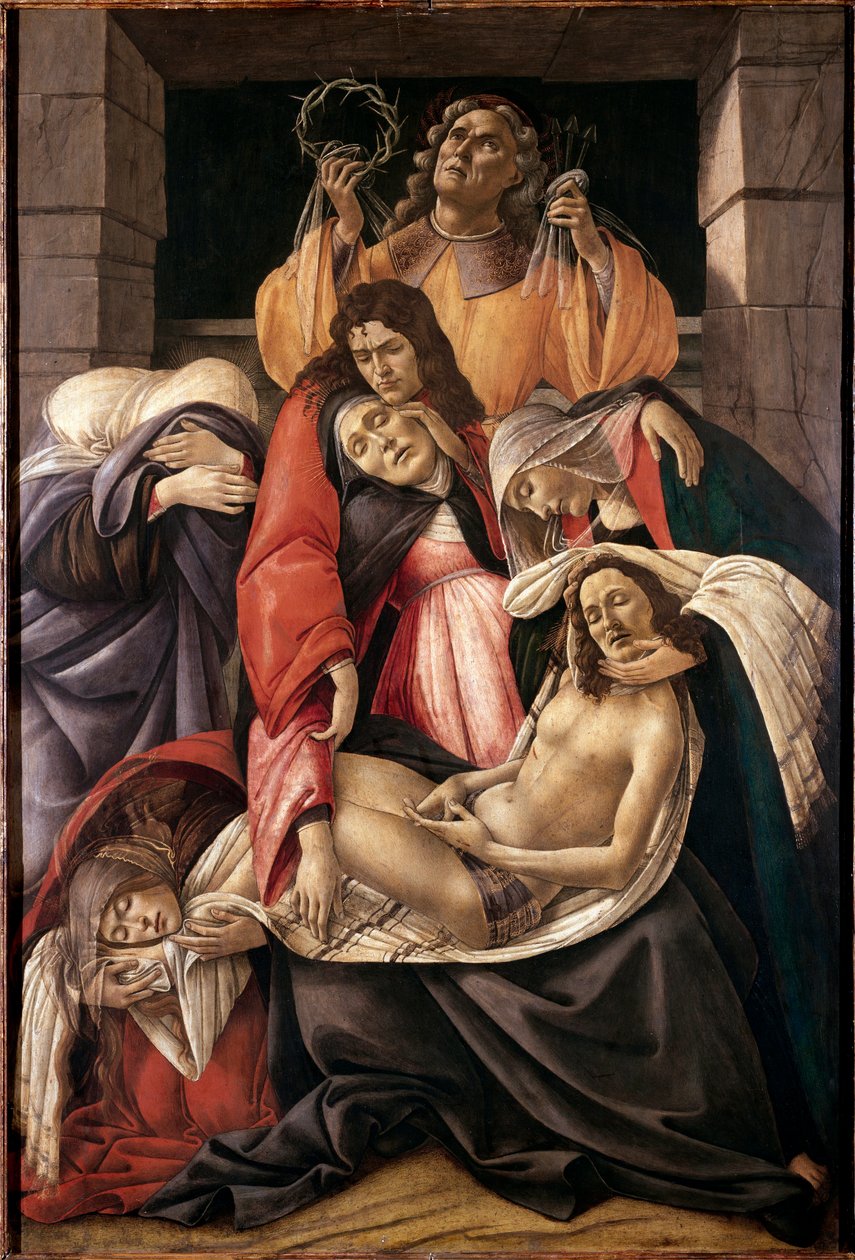 Alessandro di Mariano dei Filipepi dit Sandro Botticelli (1445-1510) 1495 yakl. Güneş. 107x71 cm Milan Museo Poldi Pezzoli - Sandro Filipepi a.k.a Botticelli (1445-1510) tarafından ölü İsa