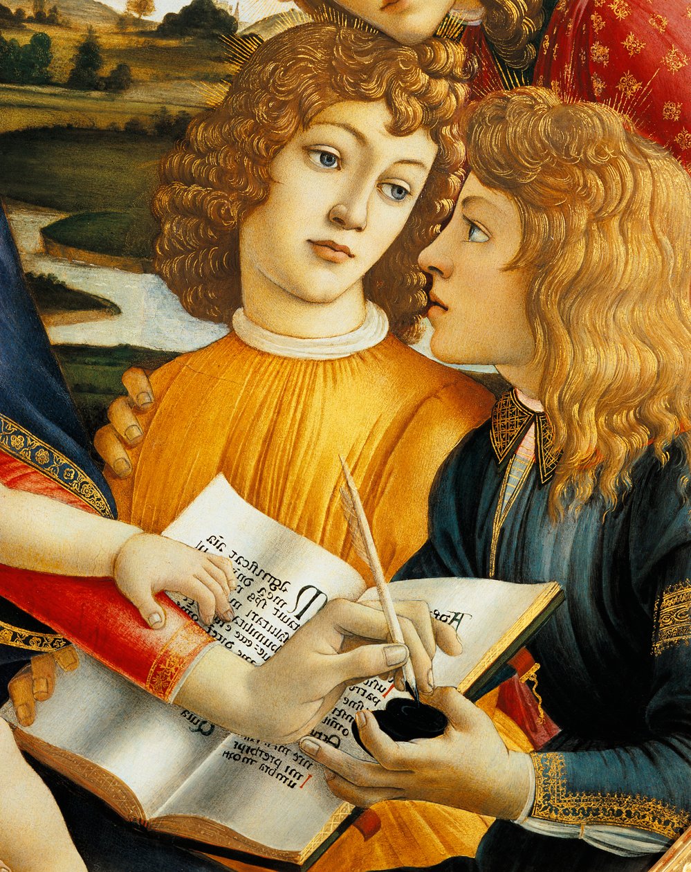 Lorenzo Magnificent ve kardeşi Giuliano de Medici, meleklerle Madonna ve Çocuk detayı veya Muhteşem Madonna by Sandro Botticelli