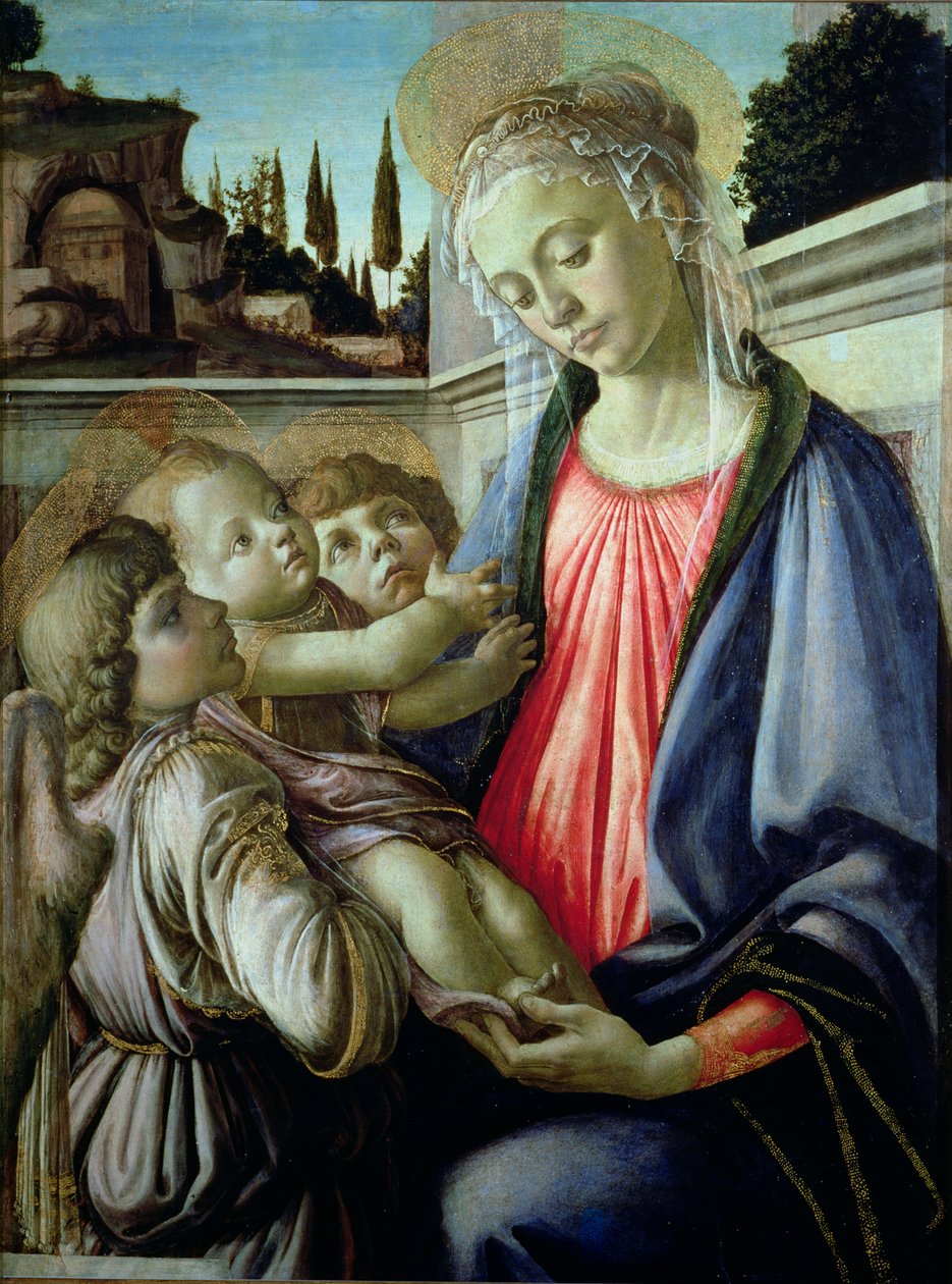 Madonna ve melekli çocuk (panelde öfke) by Sandro Botticelli