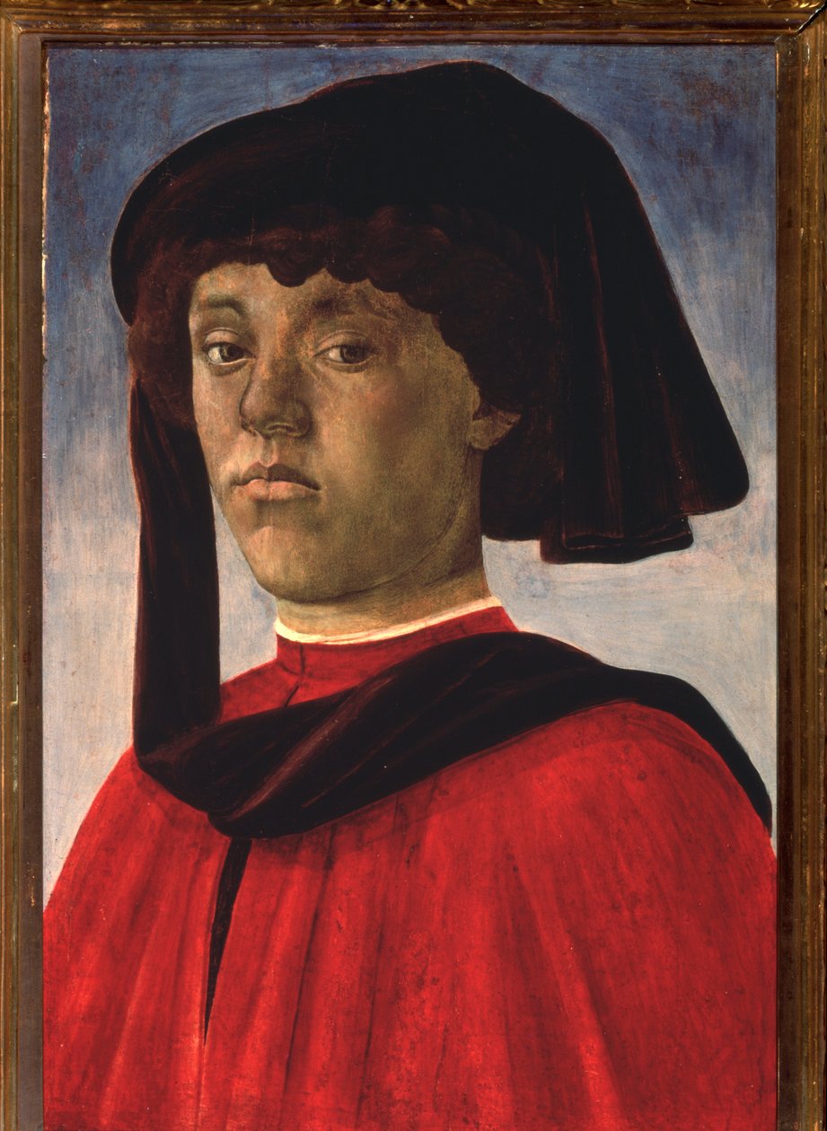 Bereli Genç Adam Portresi (resim, c.1470) by Sandro Botticelli