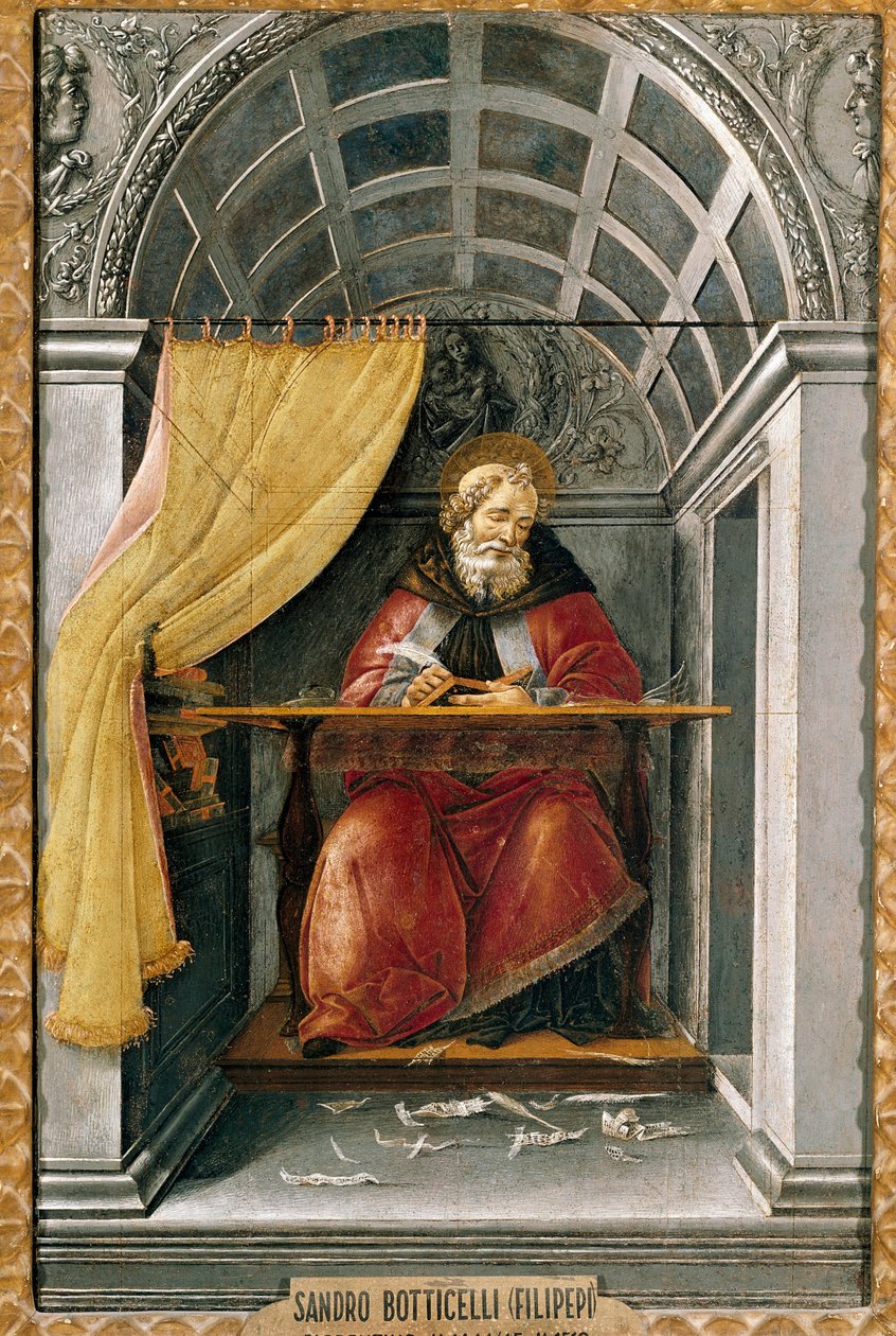 Aziz Augustine hücresinde Resim Alessandro di Mariano dei Filipepi dit Sandro Botticelli (1445-1510). Tuval üzerine tempera by Sandro Botticelli