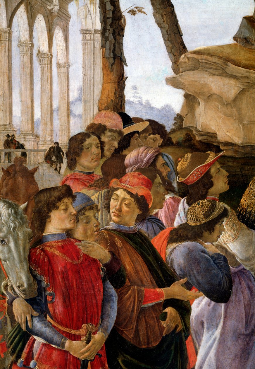 Büyücülerin hayranlığı, detay by Sandro Botticelli