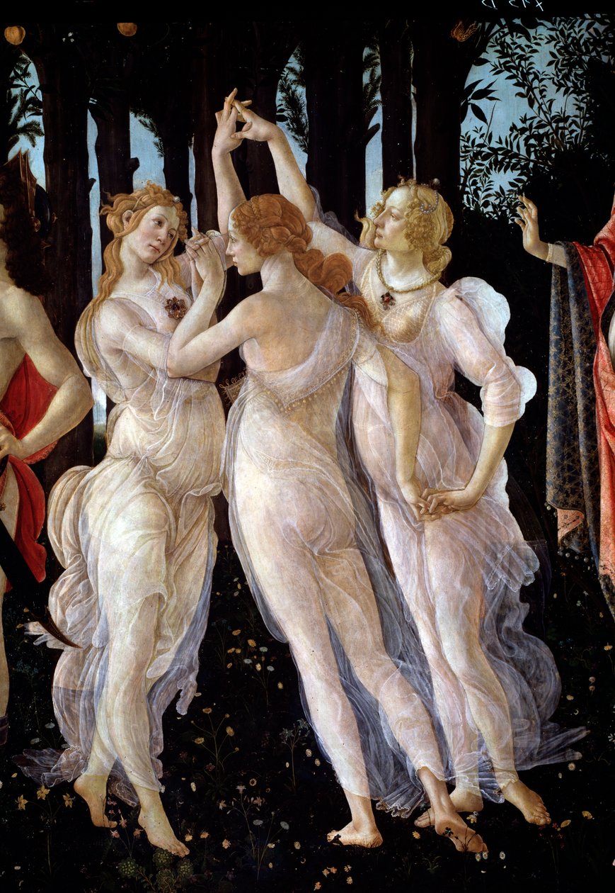 İlkbahar. Üç Güzelin Detayı (Resim by Sandro Botticelli