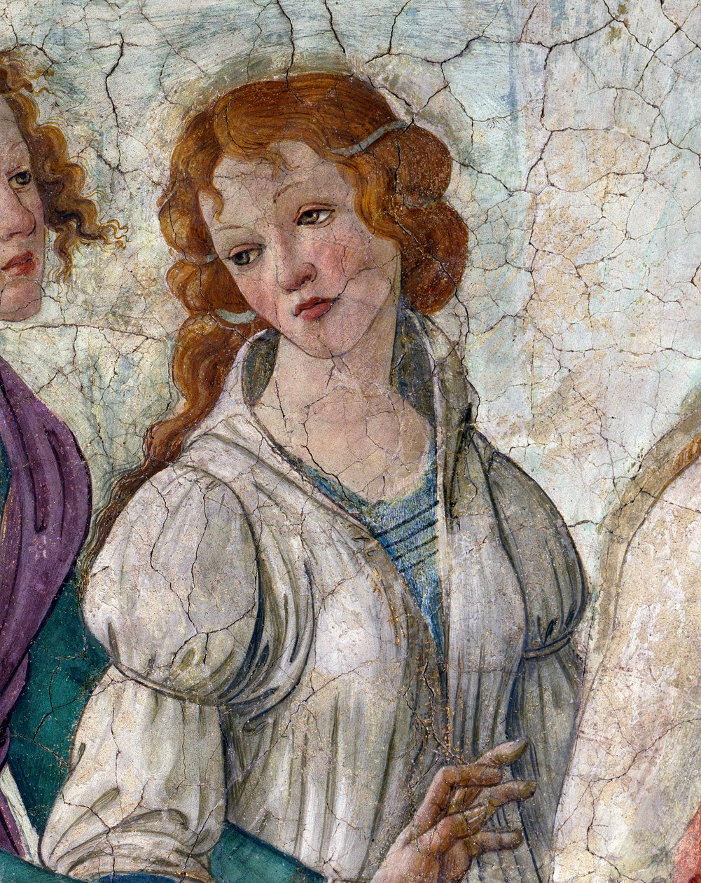 Venüs ve Güzeller, genç bir kıza hediyeler sunar. Villa Lemmi'nin freski. Sandro Botticelli'nin (1444-1510) tablosu by Sandro Botticelli