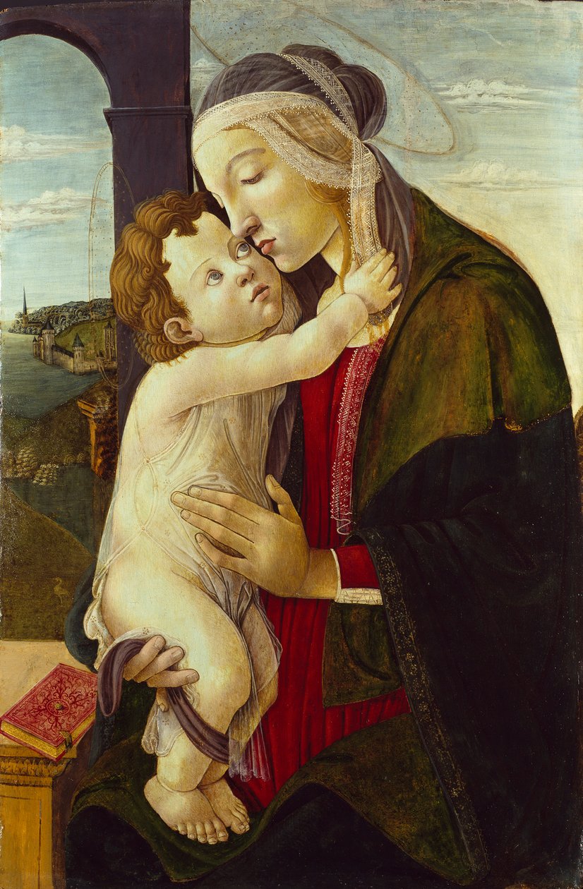 Bakire ve Çocuk, c1480-1500. Sanatçılar: Sandro Botticelli, Bilinmiyor. by Sandro Botticelli