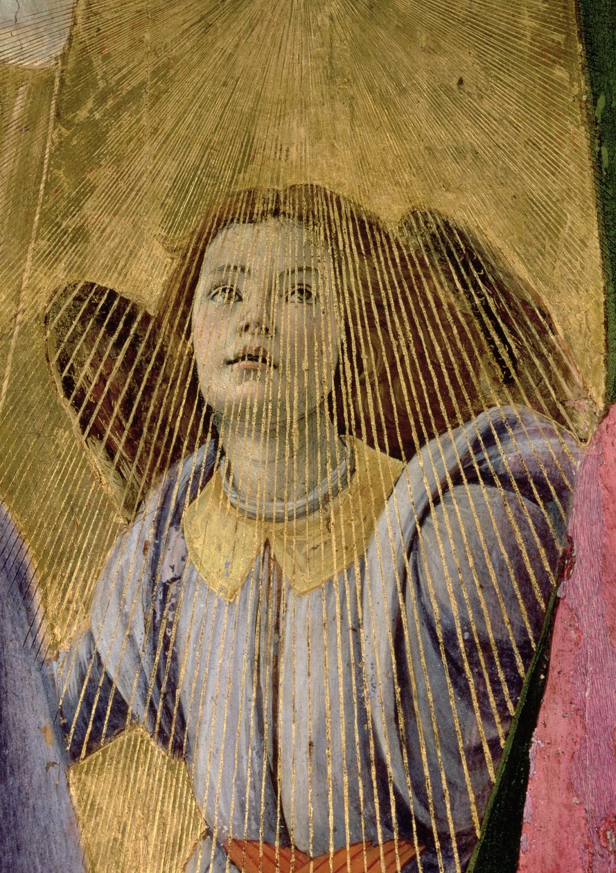 Angel, The Coronation of the Virgin, c.1488-90 tempera, 44363 panel detayında by Sandro Botticelli