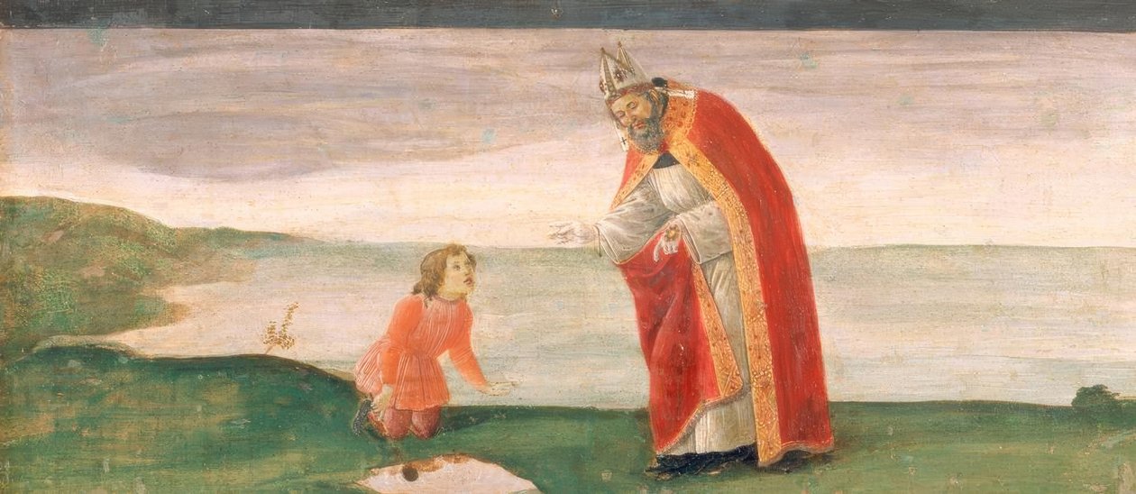 Saint Augustine ve sahildeki çocuk by Sandro Botticelli