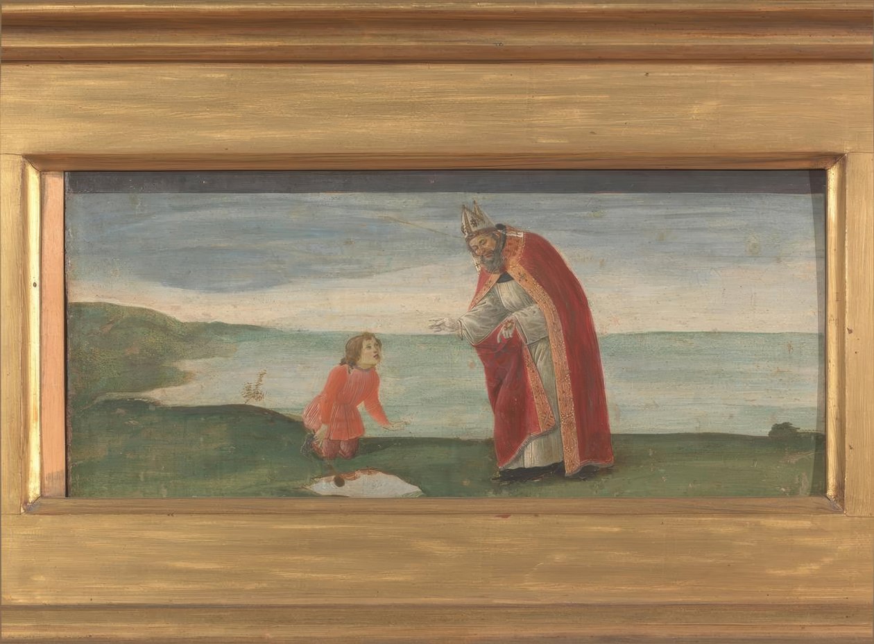 Saint Augustine ve sahildeki çocuk by Sandro Botticelli