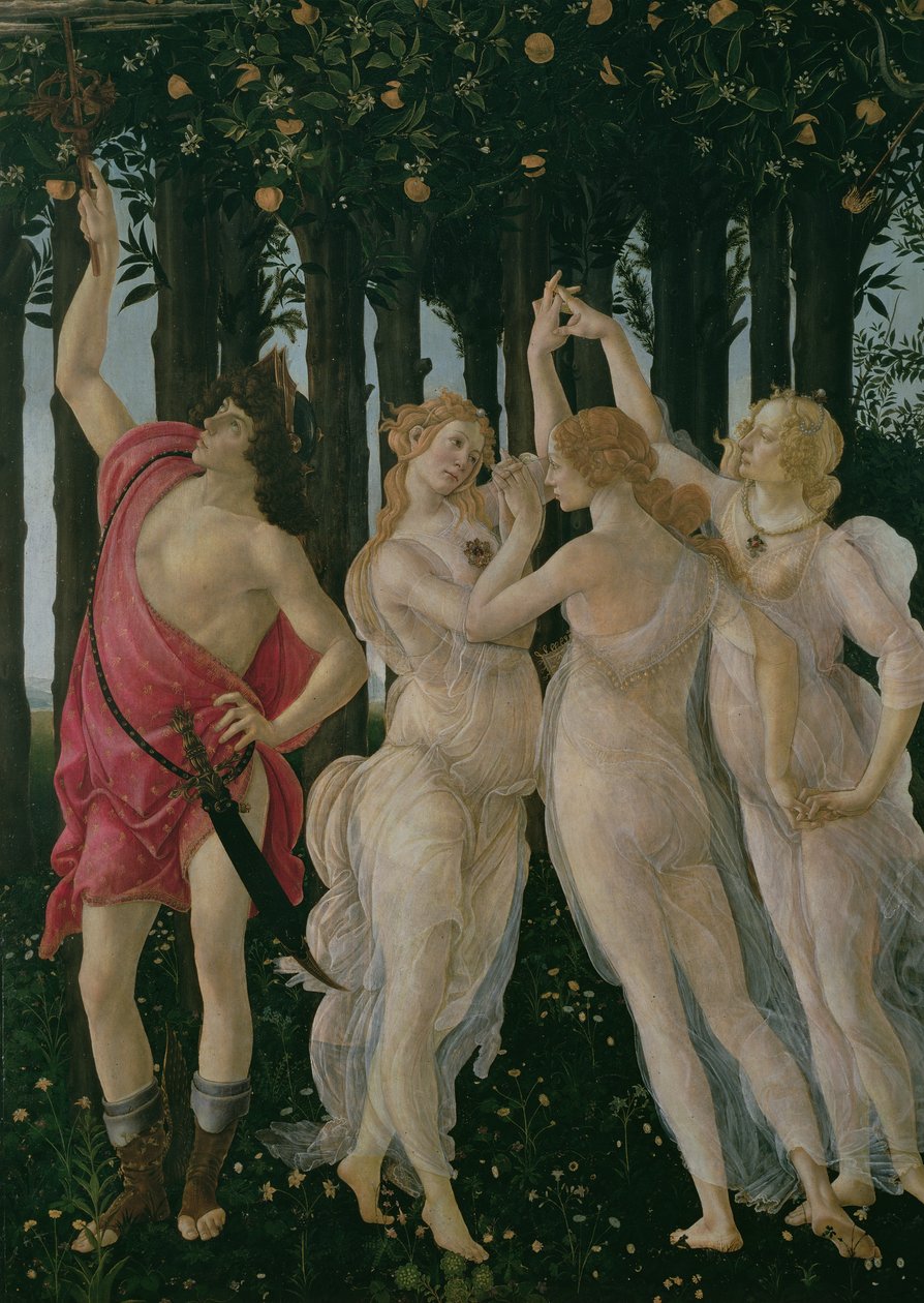 558 panel detayında Primavera tempera