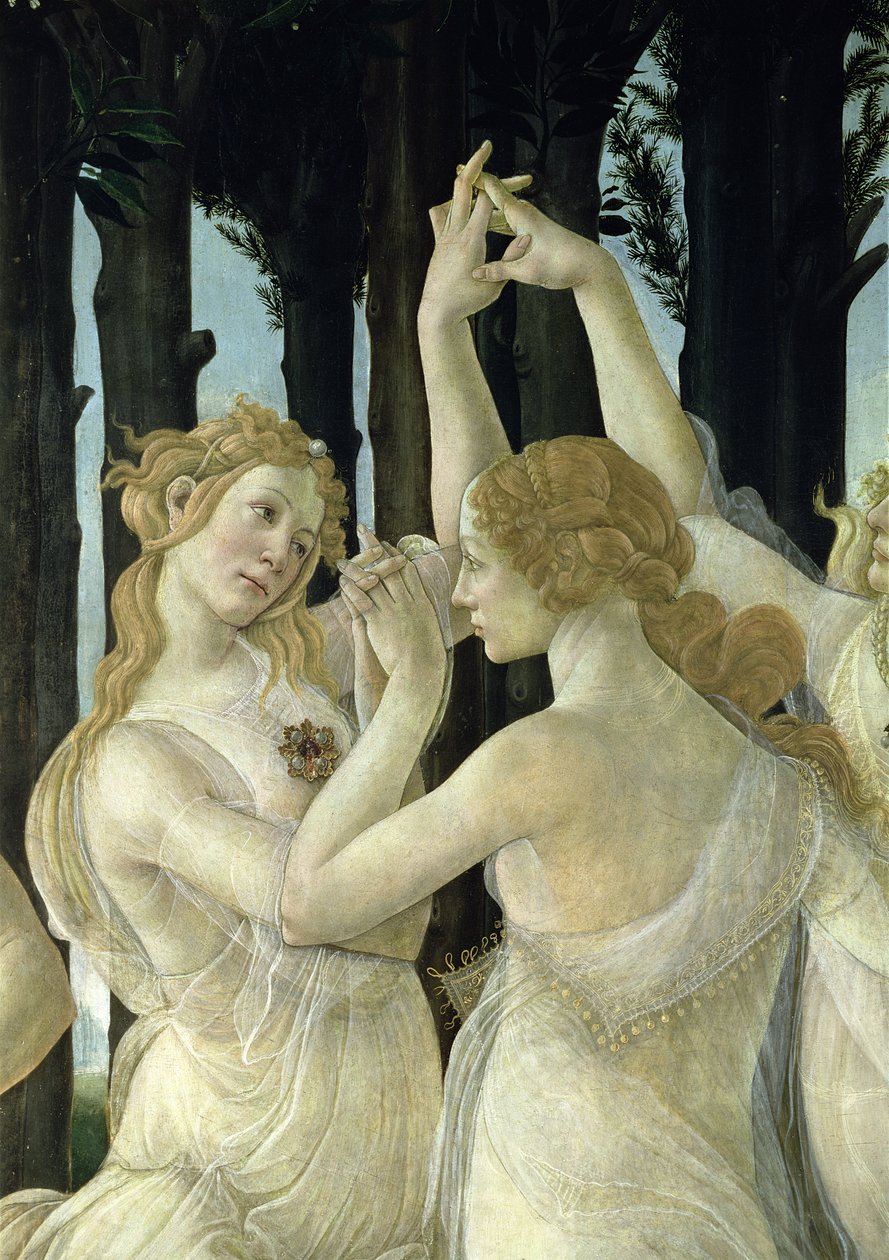 558 panel detayında Primavera tempera