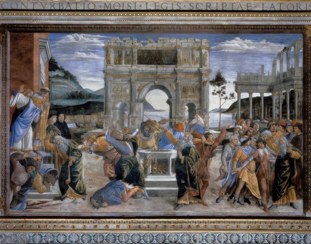 Die Bestrafung der Rotte Korah by Sandro Botticelli