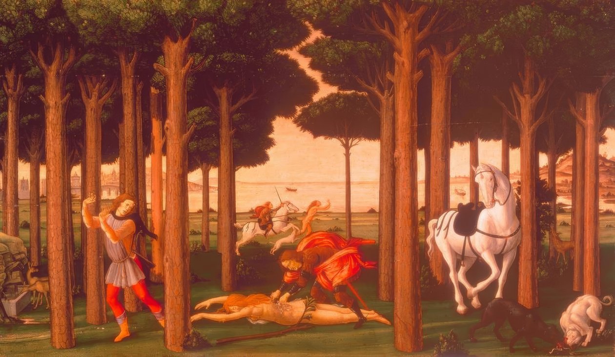 Die Geschichte des Nastagio degli Honesti II by Sandro Botticelli