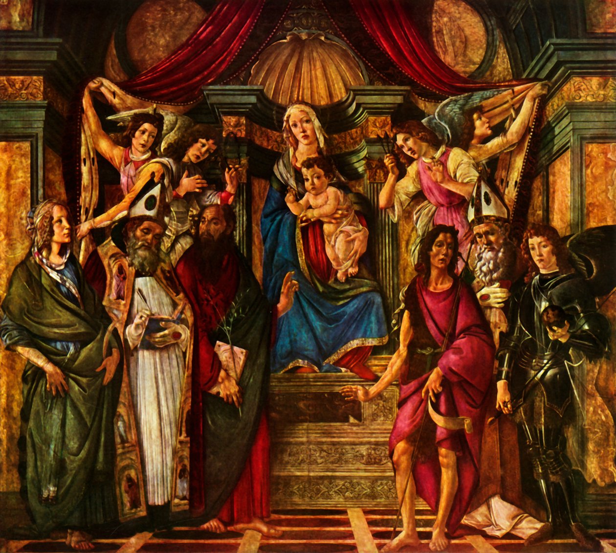 Madonna Altı Aziz ile Tahtına Geçti, 1483, 1937. by Sandro Botticelli