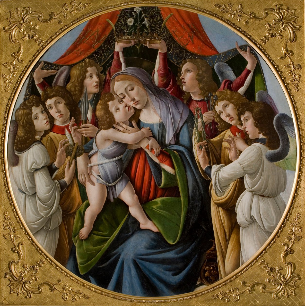 Madonna ve Altı Melekli Çocuk, c.1500. by Sandro Botticelli