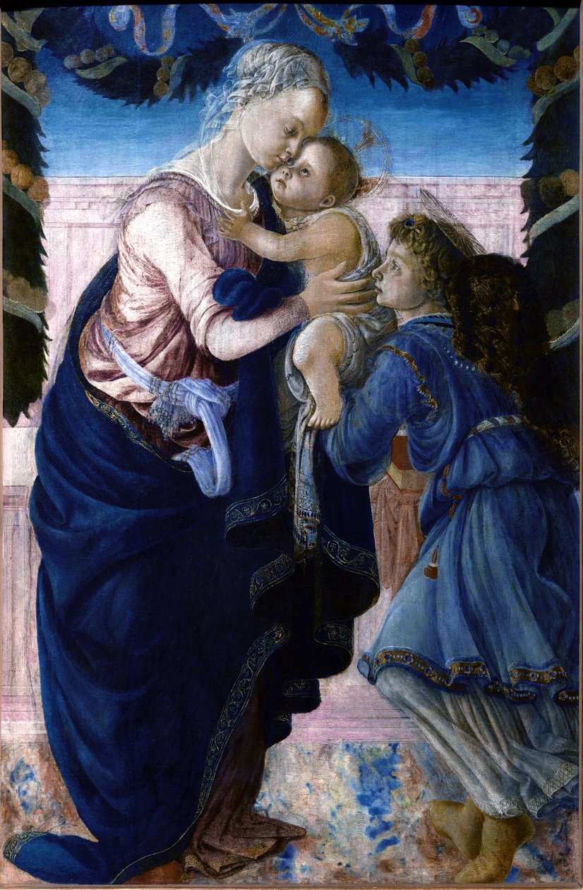 Bir Melek ile Madonna ve Çocuk by Sandro Botticelli