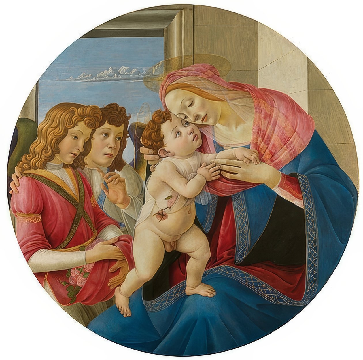 Madonna çocuklu ve iki melek. 1490 civarında by Sandro Botticelli