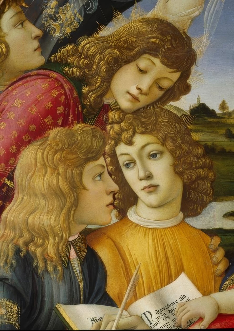 Meryem ile çocuk ve beş melek by Sandro Botticelli
