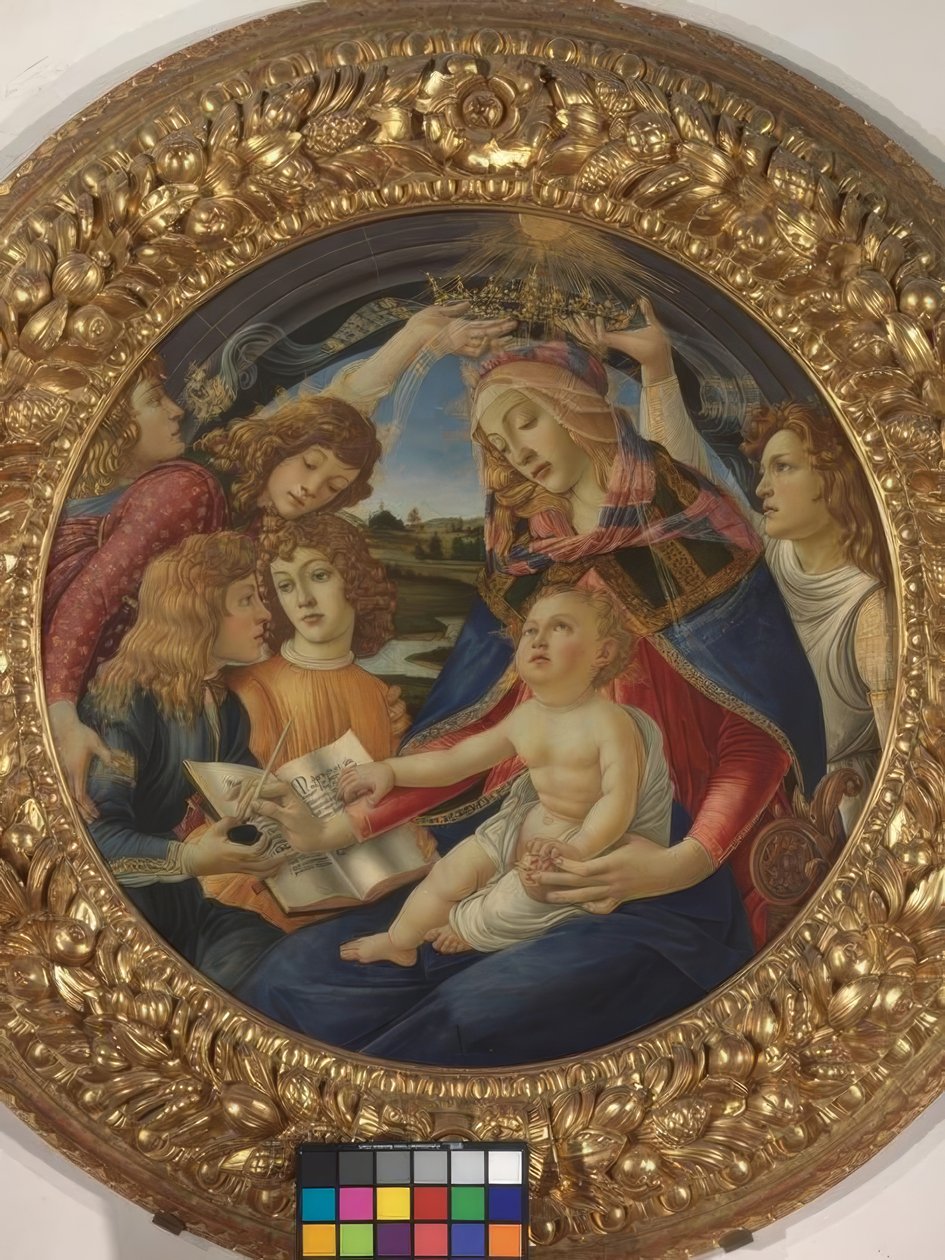 Meryem ile çocuk ve beş melek by Sandro Botticelli