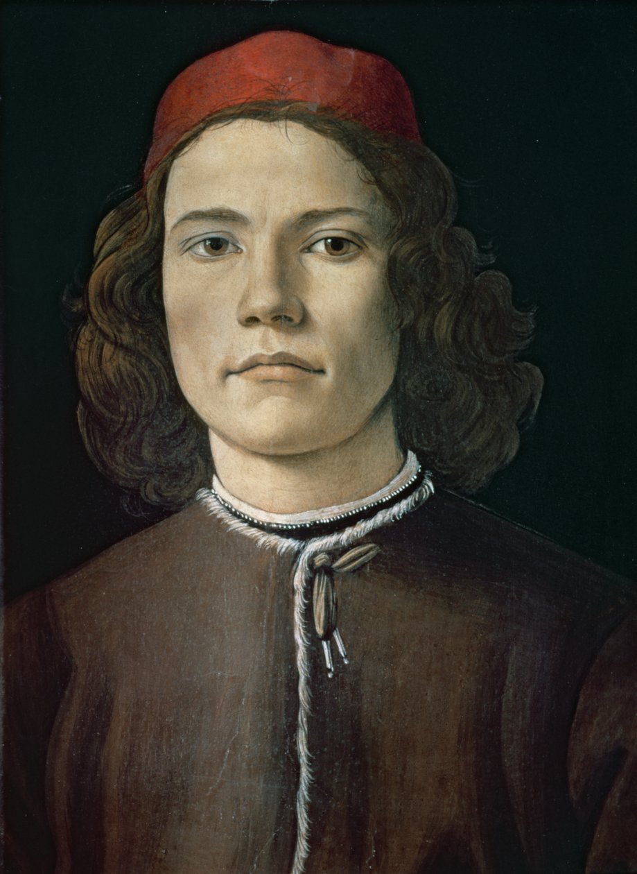 Bir Genç Adamın Portresi, c.1480-85 (panelde tempera ve yağ) by Sandro Botticelli