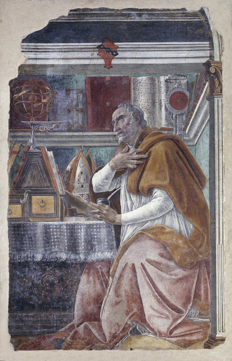 Aziz Augustine Çalışmasında by Sandro Botticelli