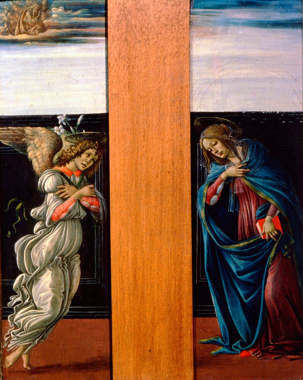 Müjde Bakire ve Başmelek Gabriel, 1490. by Sandro Botticelli