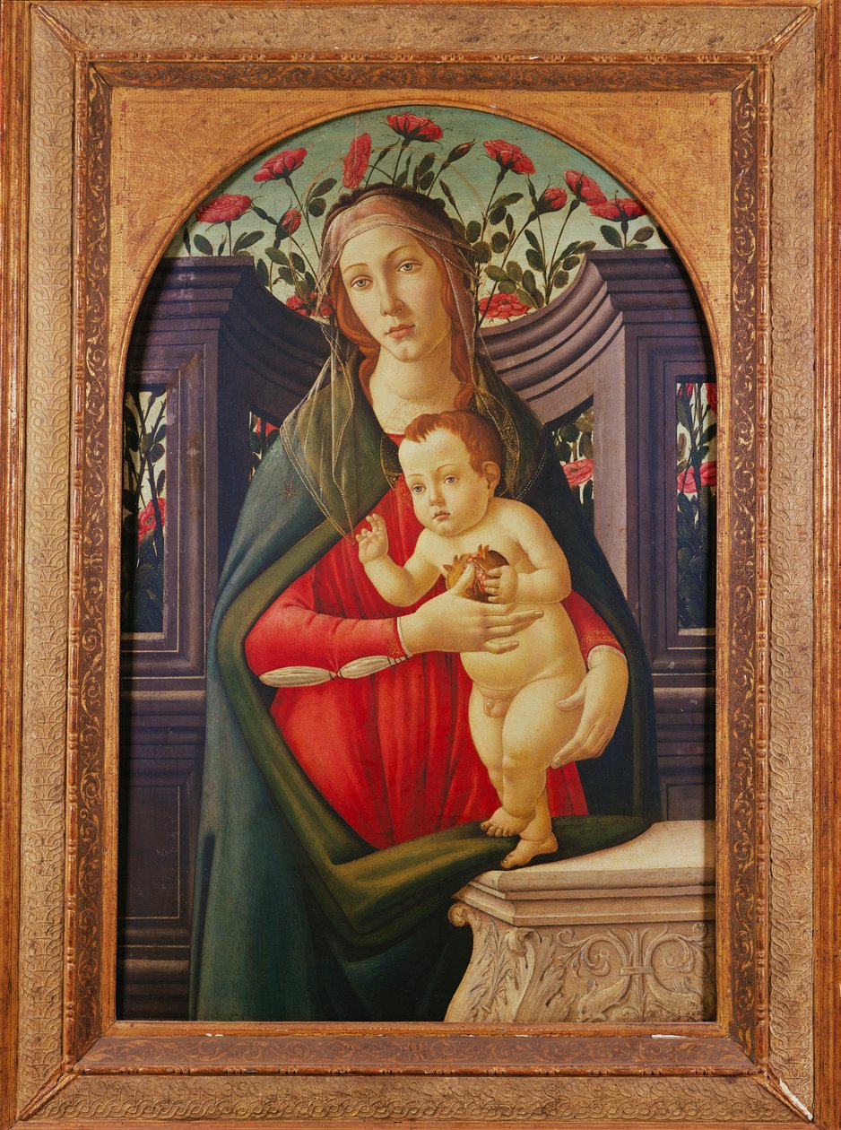 Güllerle Süslenmiş Bir Niş İçinde Madonna ve Çocuk by Sandro Botticelli
