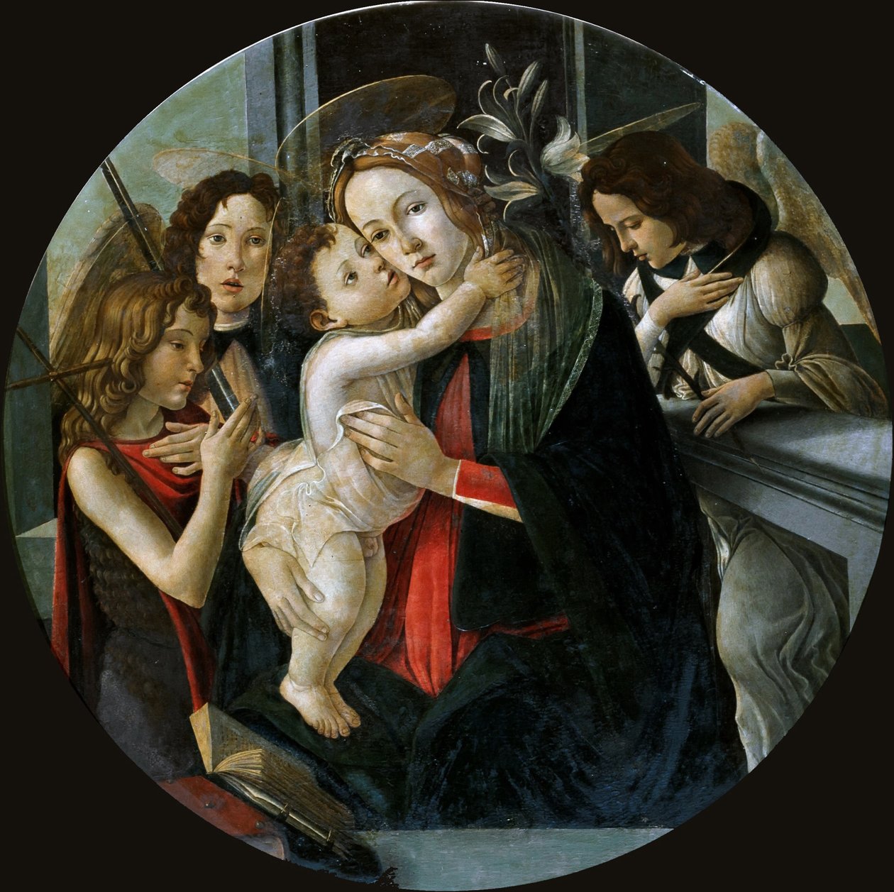 Aziz John ve iki Melek ile Madonna ve Çocuk. by Sandro Botticelli