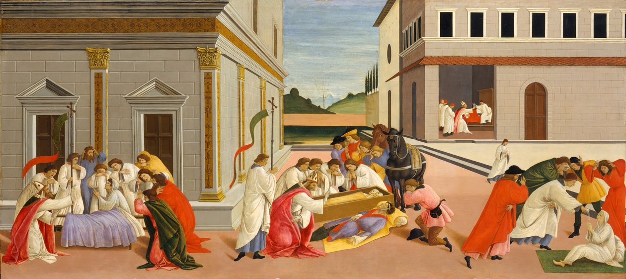 Aziz Zenobius'un Üç Mucizesi, M.Ö. 1500. by Sandro Botticelli