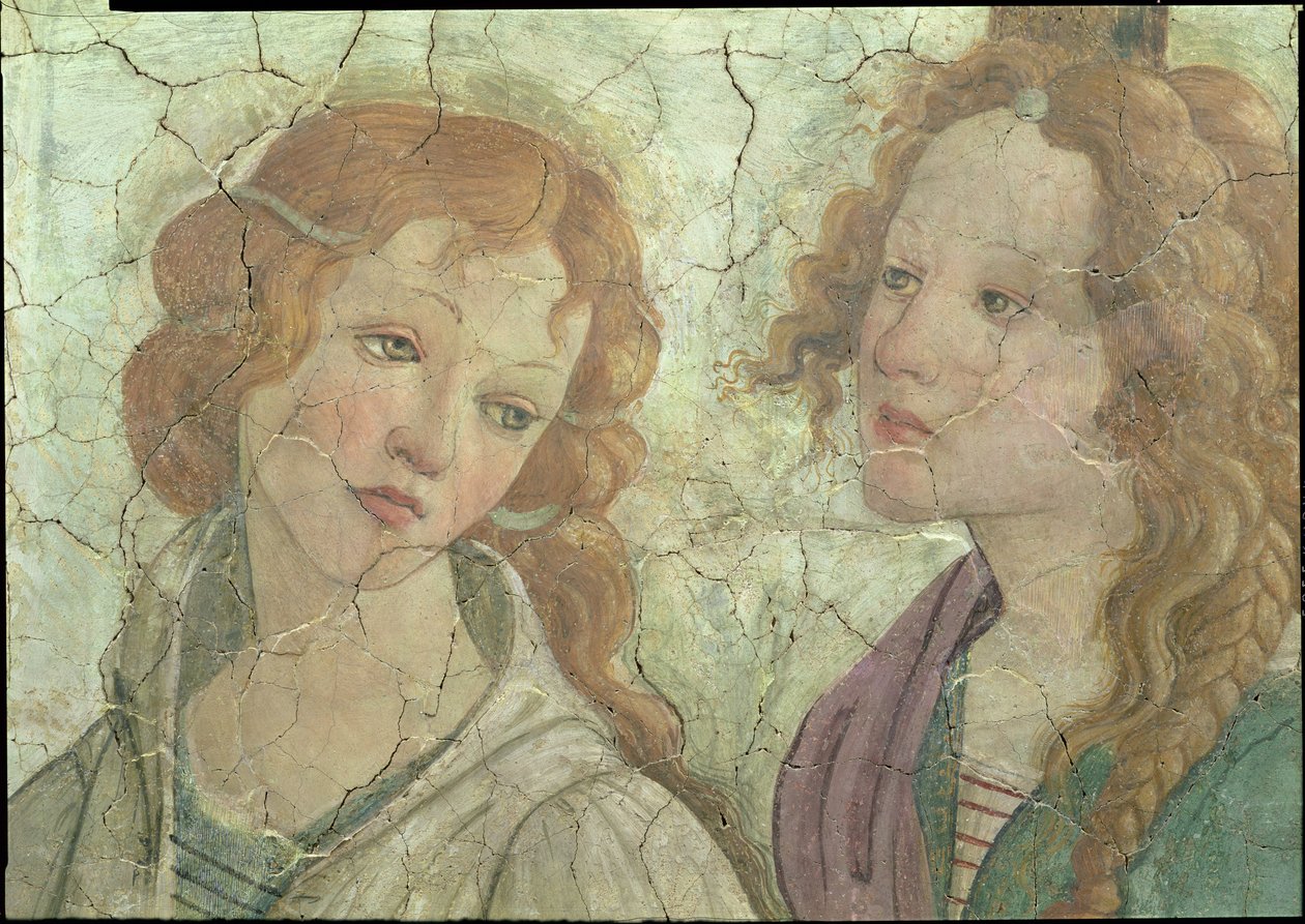 Venüs ve Genç Bir Kıza Hediyeler Sunan Üç Güzel, zarafetlerden birinin detayı, c.1483 fresk detayı 33760