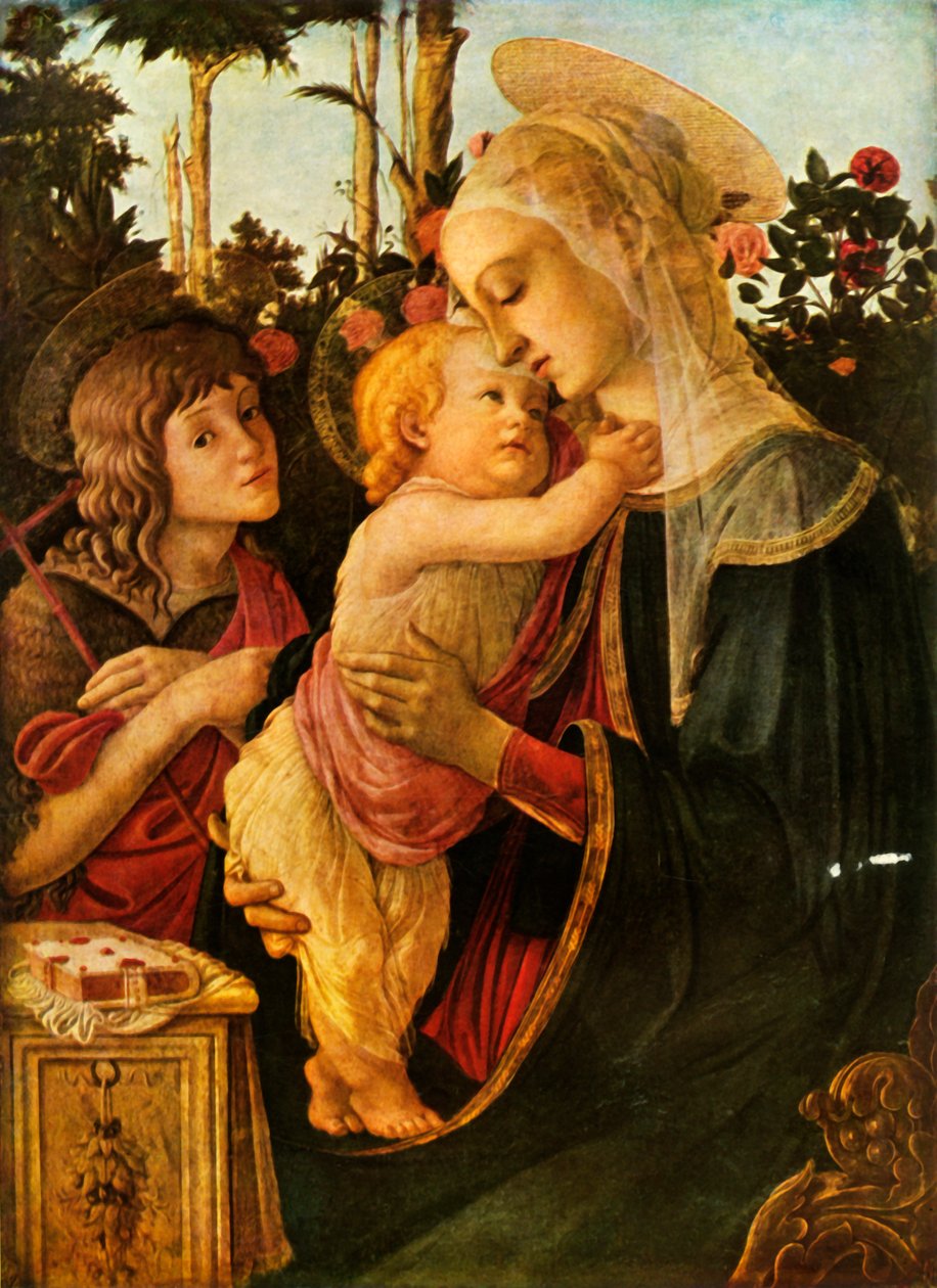 Genç Vaftizci Yahya ile Bakire ve Çocuk, 1470-1475, 1937. by Sandro Botticelli