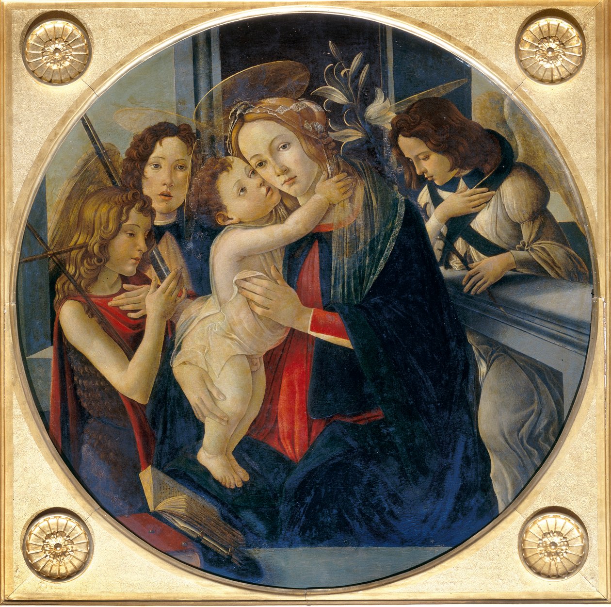 Çocuklu Madonna, genç Vaftizci Yahya ve melekler by Sandro and workshop Botticelli