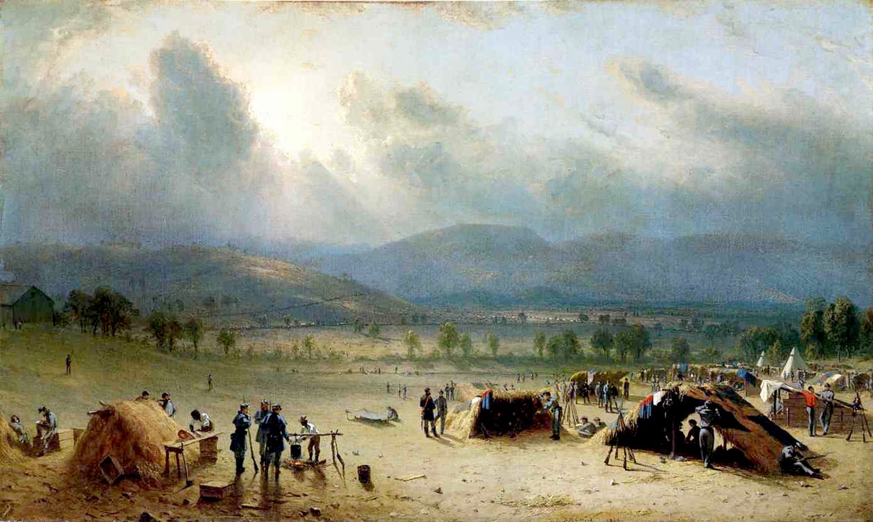 Frederick yakınlarındaki 7. ABD Alayı, Maryland, 1863 (tuval üzerine yağlı boya ve kurşun kalem) by Sanford Robinson Gifford