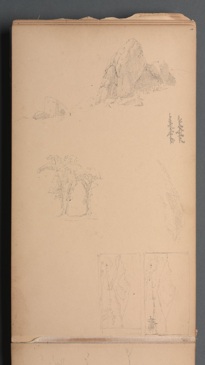 Sketchbook, sayfa 09: Dağlar ve Kayalar, 1859. by Sanford Robinson Gifford