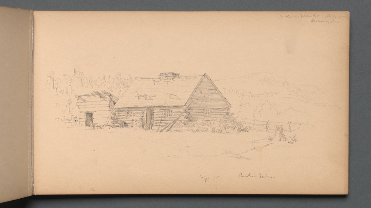 Eskiz defteri, sayfa 14: Berlin Şelalesi 2 Eylül 1859. by Sanford Robinson Gifford
