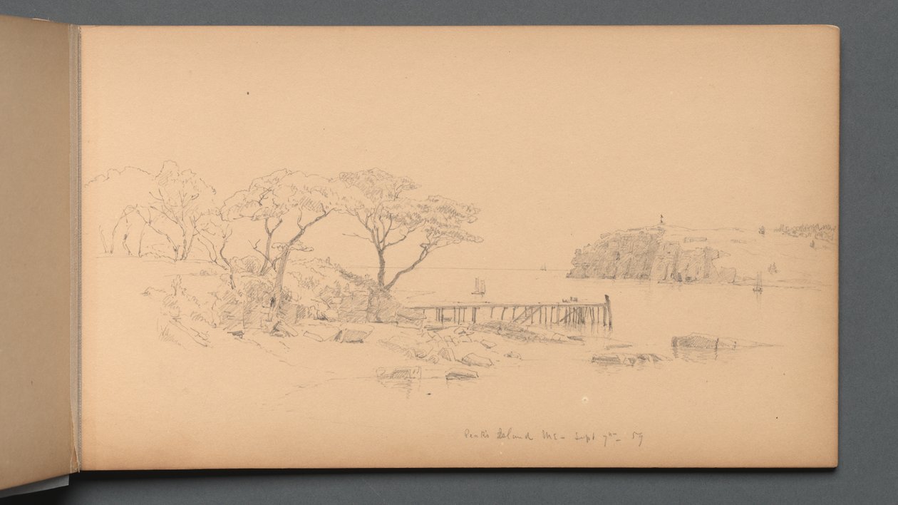 Sketchbook, sayfa 20: Peaks Island, ME, 7 Eylül 59, 1859. by Sanford Robinson Gifford