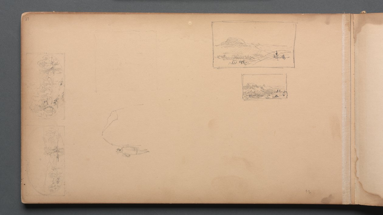 Sketchbook, sayfa 37: Maine Landscape Vignittes, 1859. by Sanford Robinson Gifford