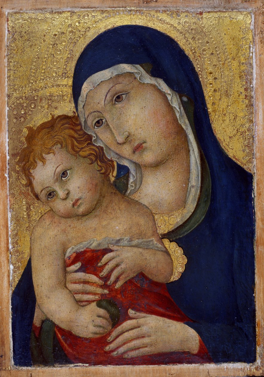 Madonna ve Çocuk, c.1450 (ahşap üzerine tempera) by Sano di Pietro