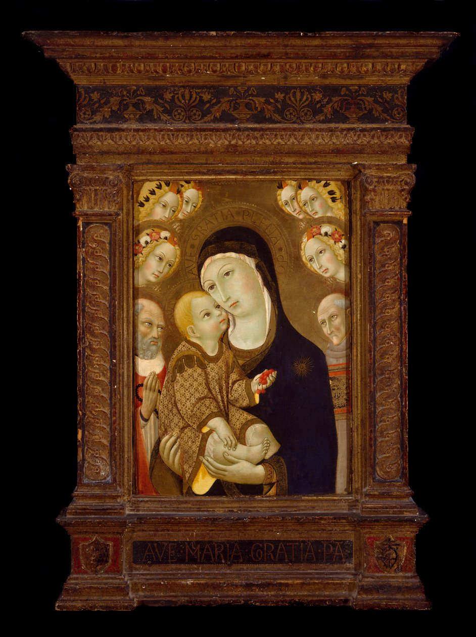 Aziz Jerome, Aziz Bernardino ve Altı Melek ile Madonna ve Çocuk, c.1460