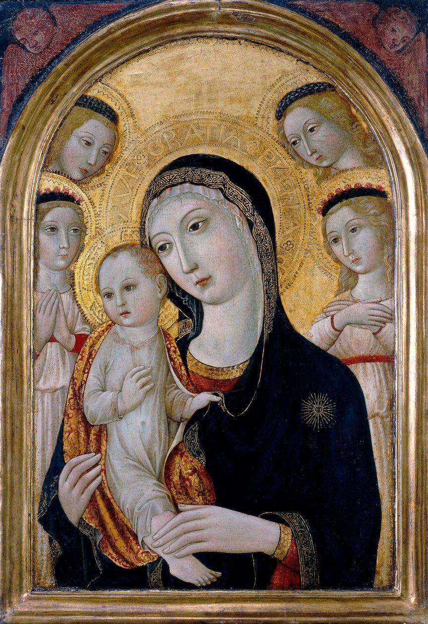 Madonna ve Meleklerle Çocuk, c.1480 by Sano di also Ansano di Pietro di Mencio (workshop of) Pietro