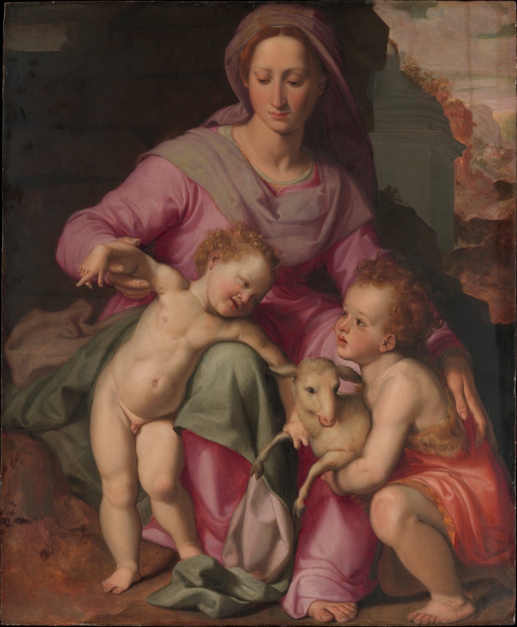 Vaftizci Yahya Bebekli Madonna ve Çocuk, c.1572 by Santi di Tito