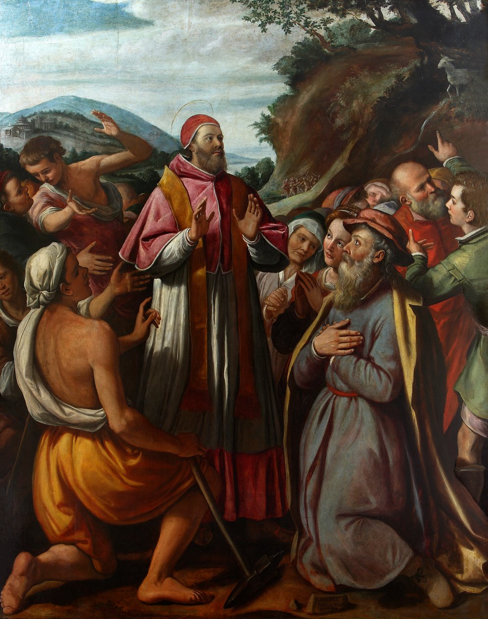 Aziz Papa Clement I, inananlarla çevrili, 1592. by Santi di Tito