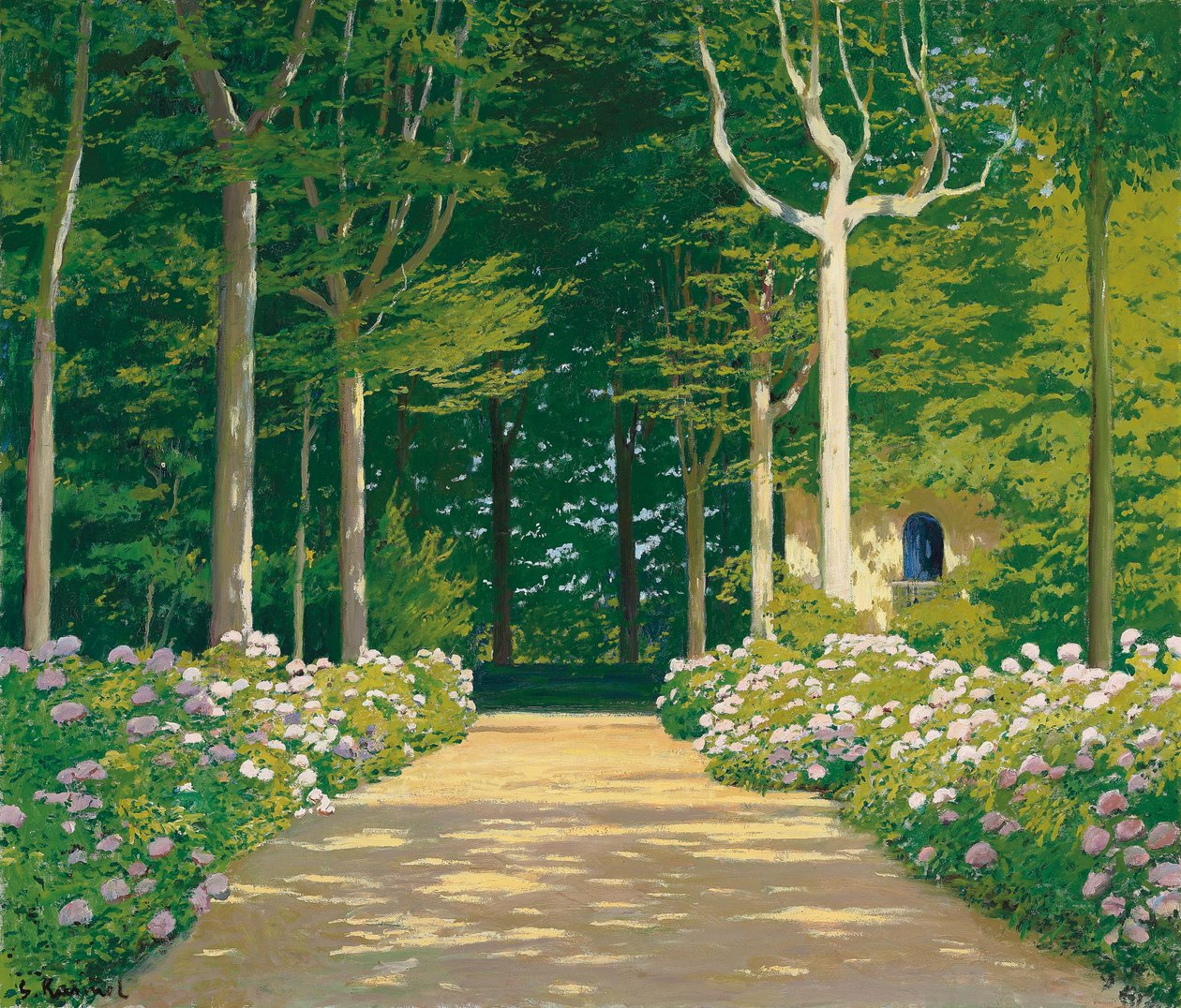 Bahçe Yolundaki Ortancalar, 1929 by Santiago Rusinol i Prats